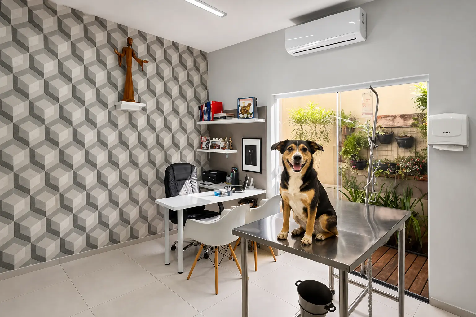 Cachorro sendo atendido na Petcenter
