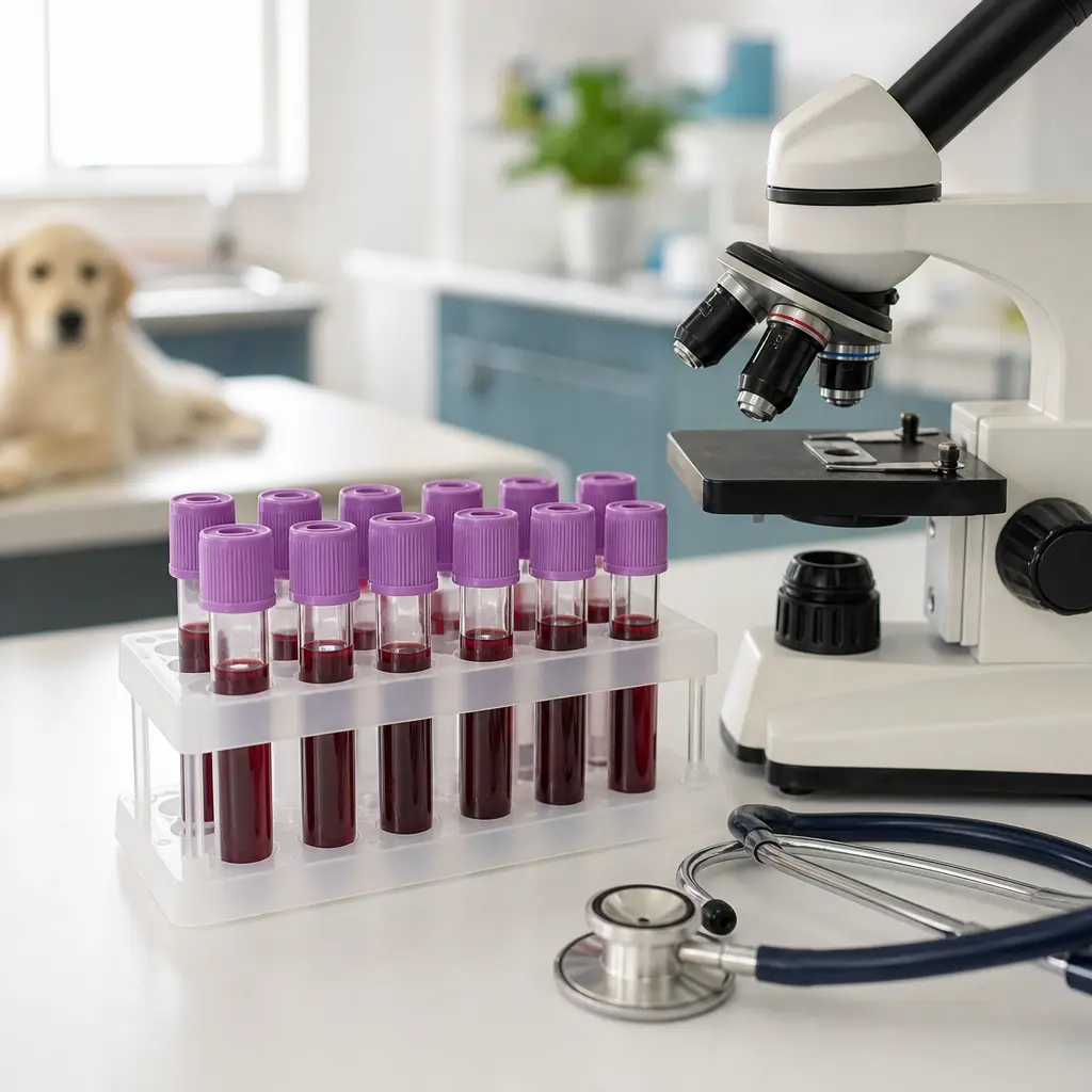 Exames laboratoriais na Petcenter, em Bauru
