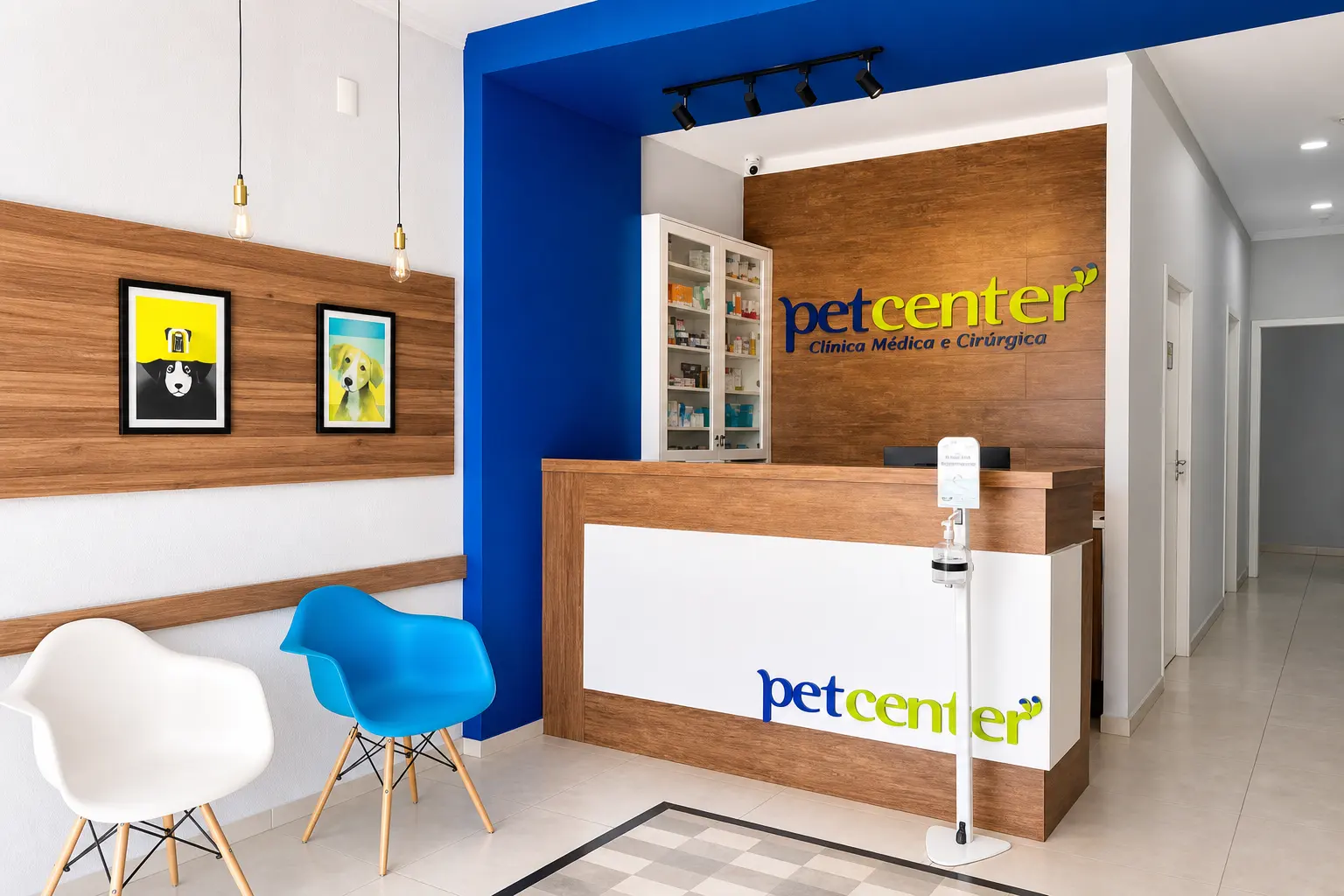 Recepção da Petcenter Clínica Veterinária, no Jardim Marambá em Bauru